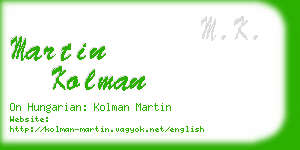 martin kolman business card